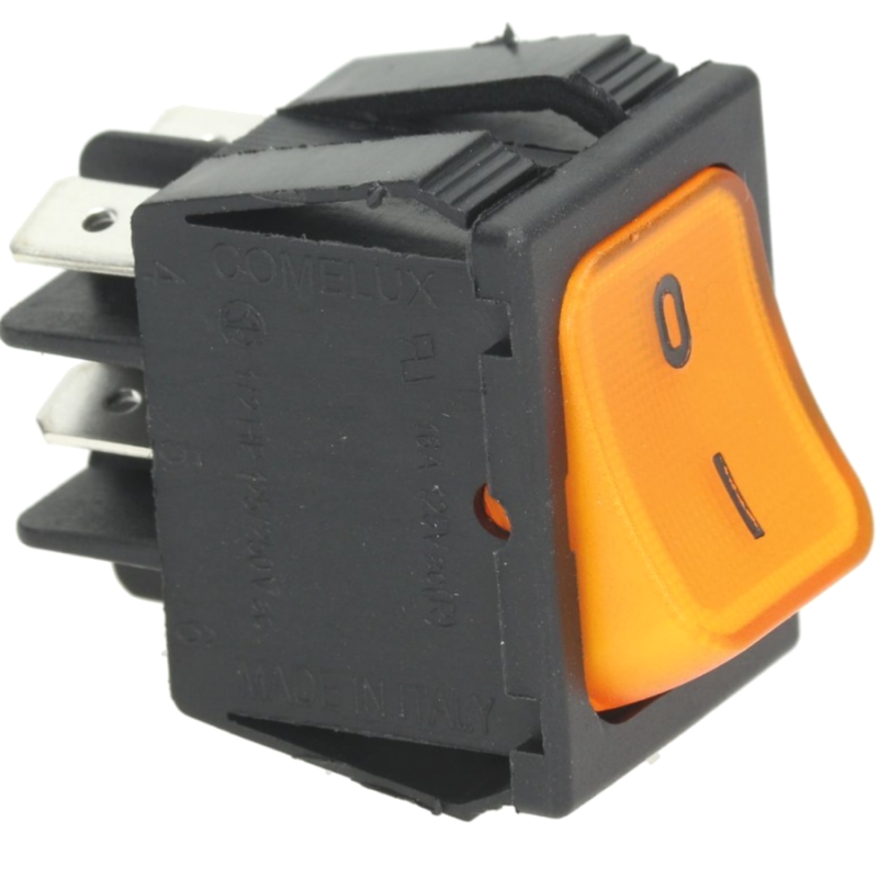 Interrupteur à bascule bipolaire orange 10A 400 V