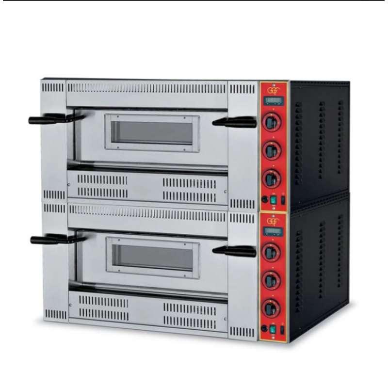 2 stacked gas pizza ovens (G4/72) for 8 pizzas of 36 cm